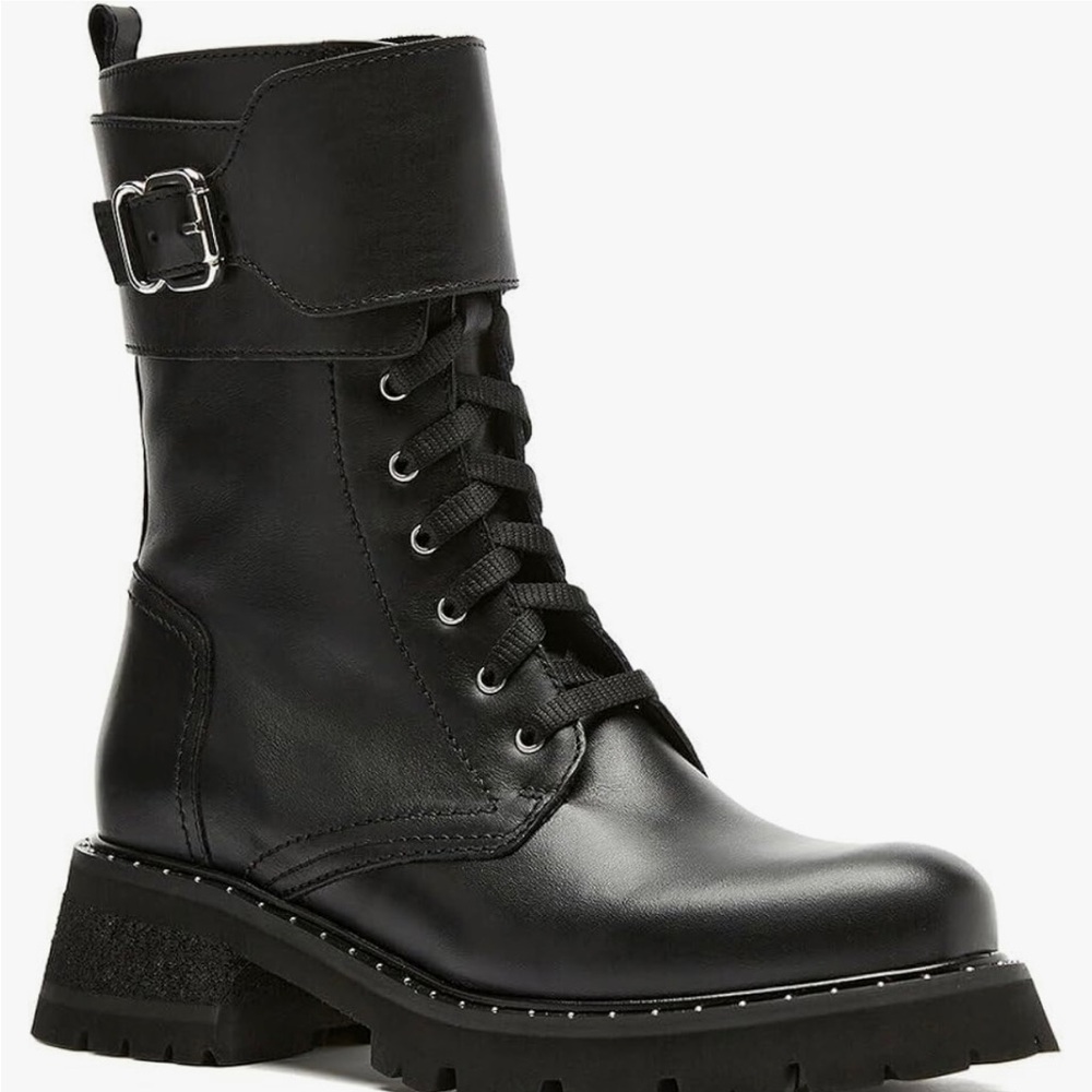 La Canadienne Cody Lace Up Leather Waterproof Booties Black Size 11